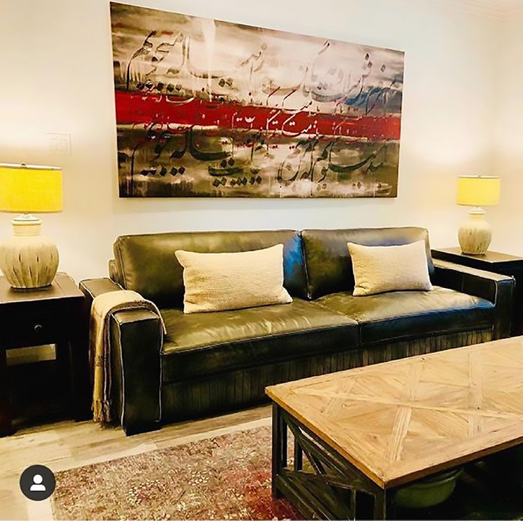 تابلو نقاشی خط شعر حافظ سرم خوش است و به بانگ بلند میگویم