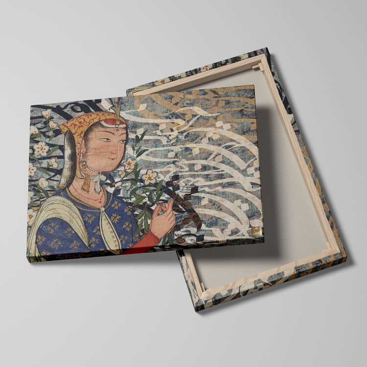 تابلو بوم نقاشیخط هنری مدرن ایرانی با شعر ای نسیم سحر از من به دلارام بگوی از گالری چارگوش مدل 2570