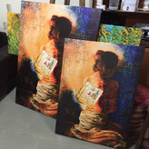 تابلو بوم نقاشیخط هنری مدرن ایرانی گالری چارگوش مدل 5549