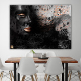 تابلو بوم نقاشیخط هنری مدرن ایرانی با شعر جلوهای کرد رُخَت دید مَلَک عشق نداشت از گالری چارگوش مدل 5584