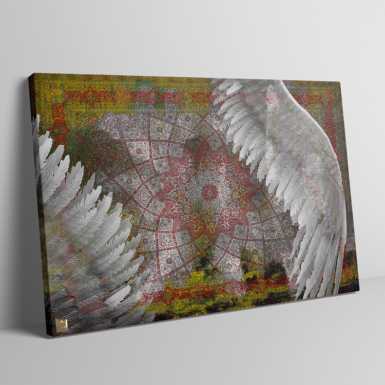 تابلوی تارو و پود فرش تن تا پرواز مرغ جان اثر گالری