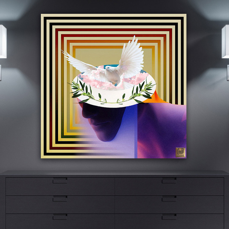 تابلو بوم نقاشیخط هنری مدرن ایرانی گالری چارگوش مدل 2227