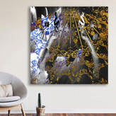 تابلو بوم نقاشیخط هنری مدرن ایرانی گالری چارگوش مدل 2229