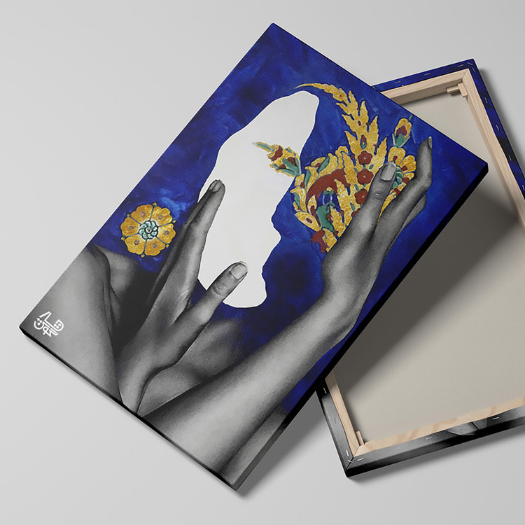 تابلو مدرن هنری صورتگر باغ بهشت، نقبی به بهشتِ درون اثر گالری چاگوش کد 2316