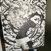 تابلو بوم نقاشیخط هنری مدرن ایرانی گالری چارگوش مدل 2358