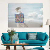 تابلو نقاشی بانوی ساحلی پژواک عشق و رهایی مولانا در قاب خاطرات از گالری چارگوش مدل 2522