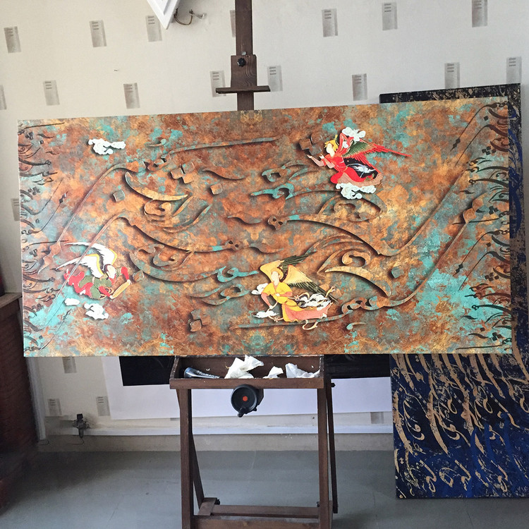 chargosh art gallery persian modern calligraphy painting code 2529