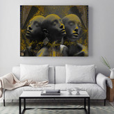 Modern painting of Adam and Eve praying in the wilderness with Hafez's poem from Chargoosh Gallery, model 2720