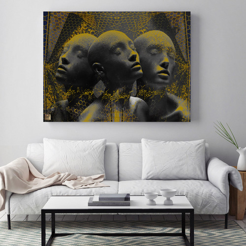 تابلو مدرن آدم و حوا در نیایش در هیچستان با شعر حافظ از گالری چارگوش