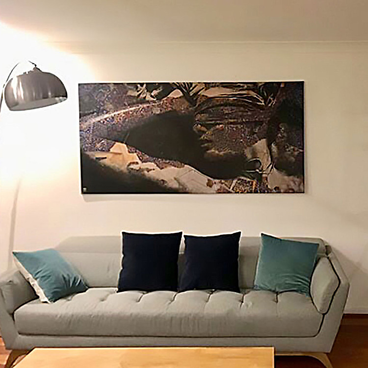 تابلو بوم نقاشیخط هنری مدرن ایرانی گالری چارگوش مدل 2837