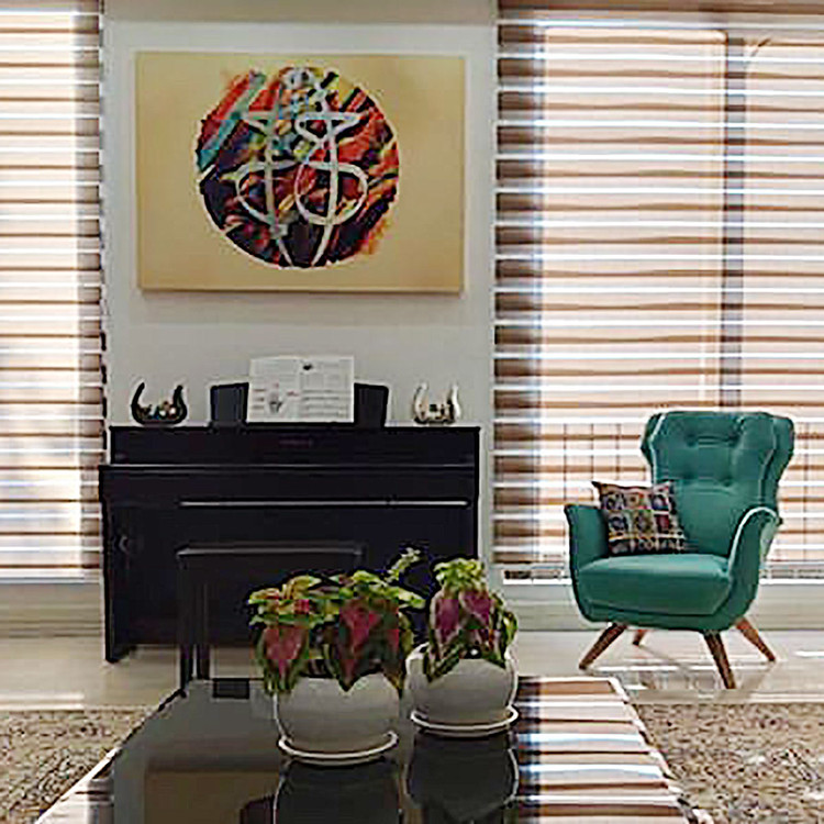 تابلو بوم نقاشیخط هنری مدرن ایرانی گالری چارگوش مدل 2840