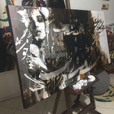 تابلو بوم نقاشیخط هنری مدرن ایرانی گالری چارگوش مدل 2841