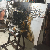 تابلو بوم نقاشیخط هنری مدرن ایرانی گالری چارگوش مدل 2841