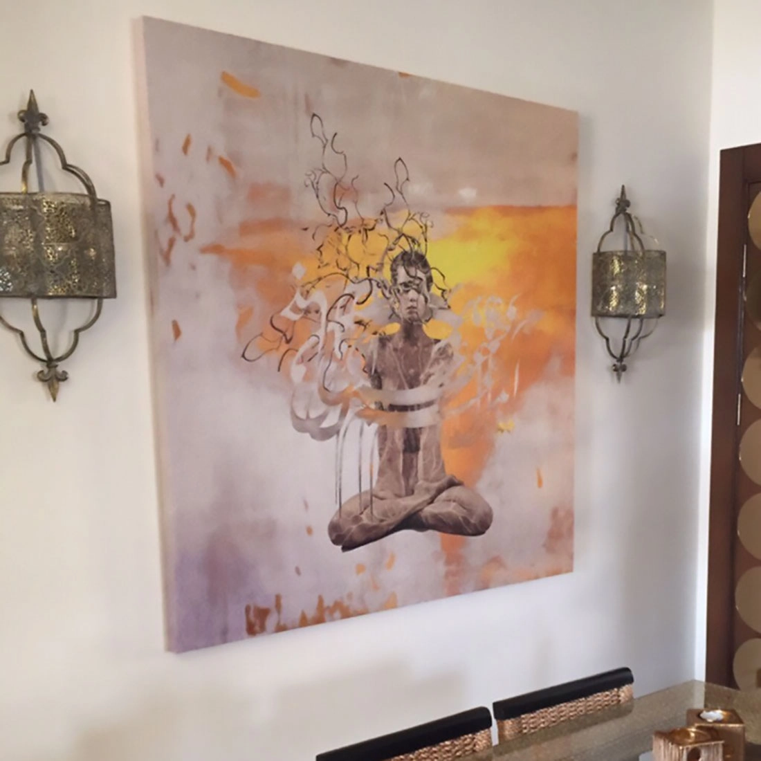 تابلو مراقبه خیام؛ تجسمِ حضور و رهایی در هنرِ احمد قلیزاده | گالری چارگوش مدل 2851 بالا میز نهارخوری