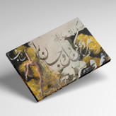 Painting and line dance of liberation in Golestan, Rumi's poem, from Chargoosh Gallery, model