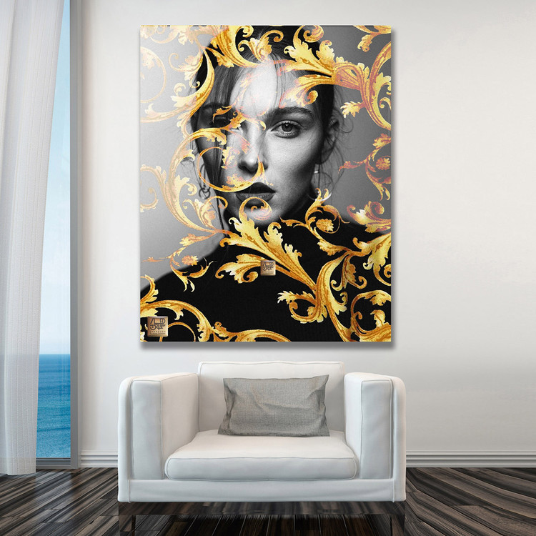 تابلو بوم نقاشیخط هنری مدرن ایرانی گالری چارگوش مدل 2895