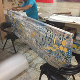 Painting of the line "Panoramic" became "My Doctor, My Patient, Messiah, Nafi", Chargoosh Gallery