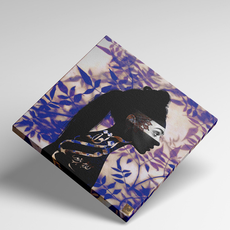 تابلو بوم نقاشیخط هنری مدرن ایرانی گالری چارگوش مدل 2975