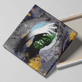 تابلو بوم نقاشیخط هنری مدرن ایرانی گالری چارگوش مدل 2981