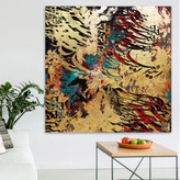 تابلو بوم نقاشیخط هنری مدرن ایرانی گالری چارگوش مدل 2983