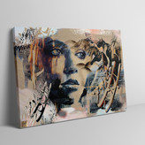 A painting of the line "Without You, I Will Not Survive" by Rumi, a face of imagination and memory, by Chargoosh Gallery, model 2986