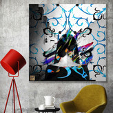 تابلو بوم نقاشیخط هنری مدرن ایرانی گالری چارگوش مدل 2989