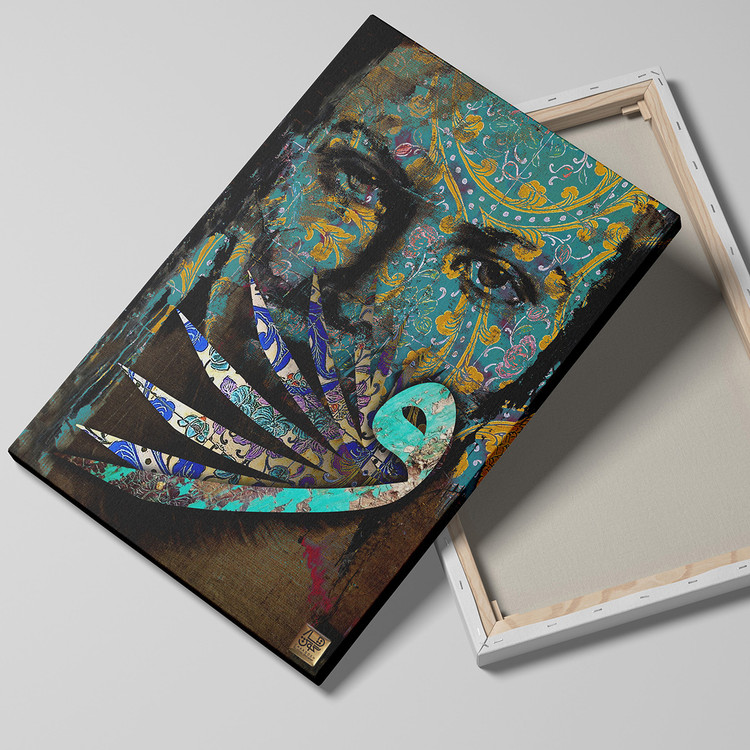 تابلو بوم نقاشیخط هنری مدرن ایرانی گالری چارگوش مدل 2992