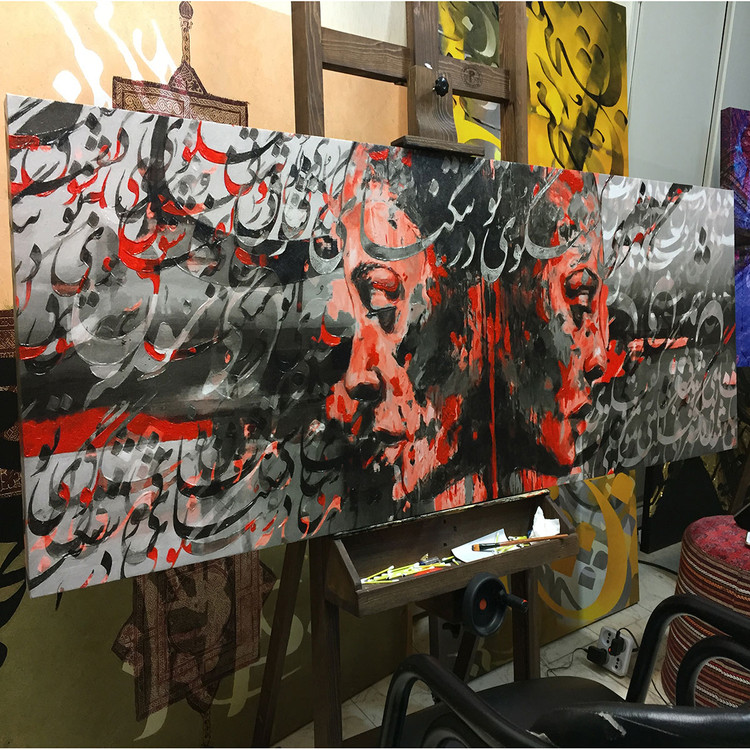 تابلو دو سوی فطرت؛ تجسم "تنگنای شوق" سعدی در هنر مدرن | چارگوش قرمز طوسی