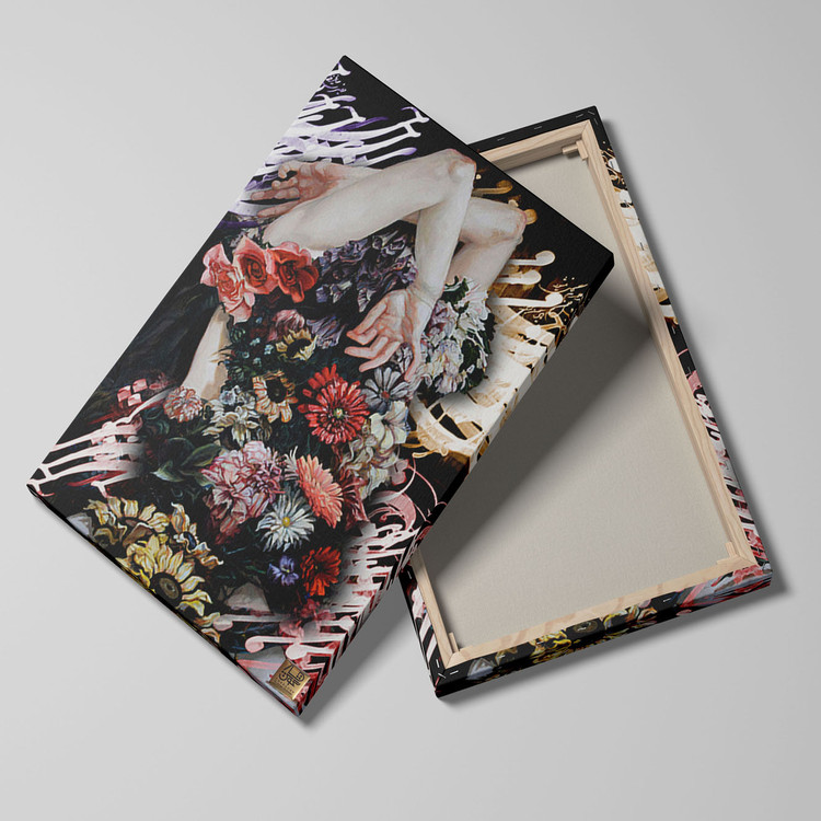 تابلو فرشتهی گلسار در شب حافظ کرشمه نرگس و آتش ارغوان گالری چارگوش مدل 7636