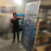 Khayyam's calligraphy painting, "O friend, come so that we may not grieve for tomorrow," the philosophy of understanding the moment, by Chargoosh Gallery, model 8531