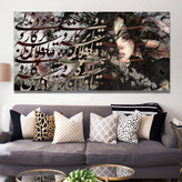 تابلوی نقاشیخط دختری درسرگردانی دایره ی عشق اثر گالری چارگوش مدل 9523