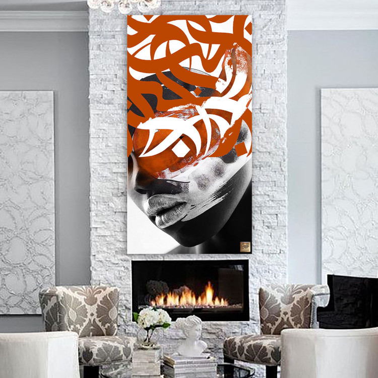 تابلو بوم نقاشیخط هنری مدرن ایرانی گالری چارگوش مدل 9524