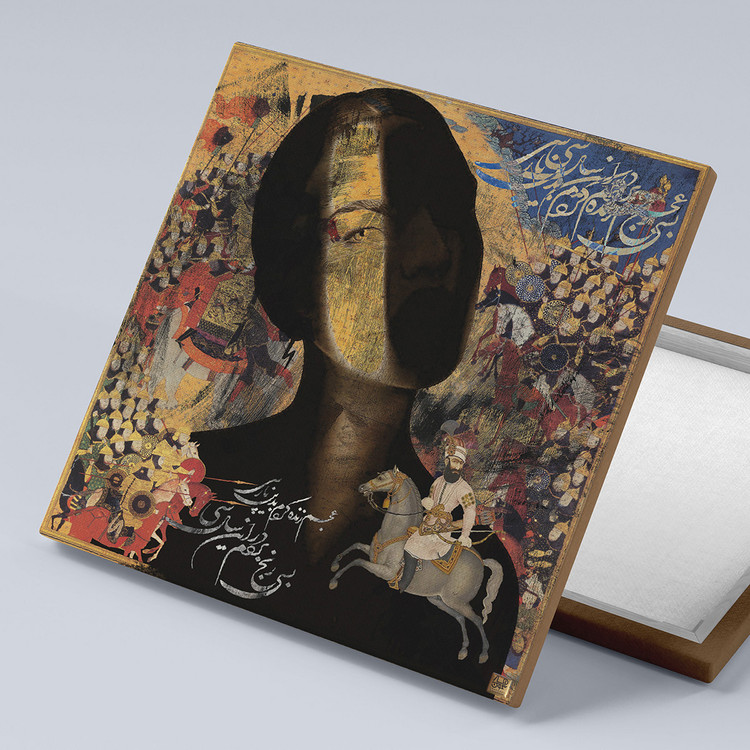 نقاشی صورت ناظری در میان میدان مبارزه با شعر عجم زنده کردم بدین پارسی از گالری چارگوش مدل 22303