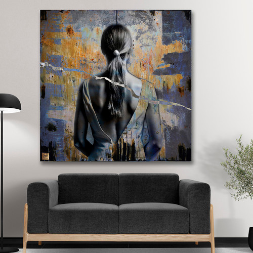 تابلو بوم نقاشیخط هنری مدرن ایرانی گالری چارگوش مدل 22309