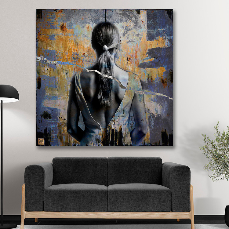 تابلو بوم نقاشیخط هنری مدرن ایرانی گالری چارگوش مدل 22309