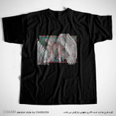 تیشرت هنری مشکی با طرح مولانا فرش و بال برند چام از گالری چارگوش 2226
