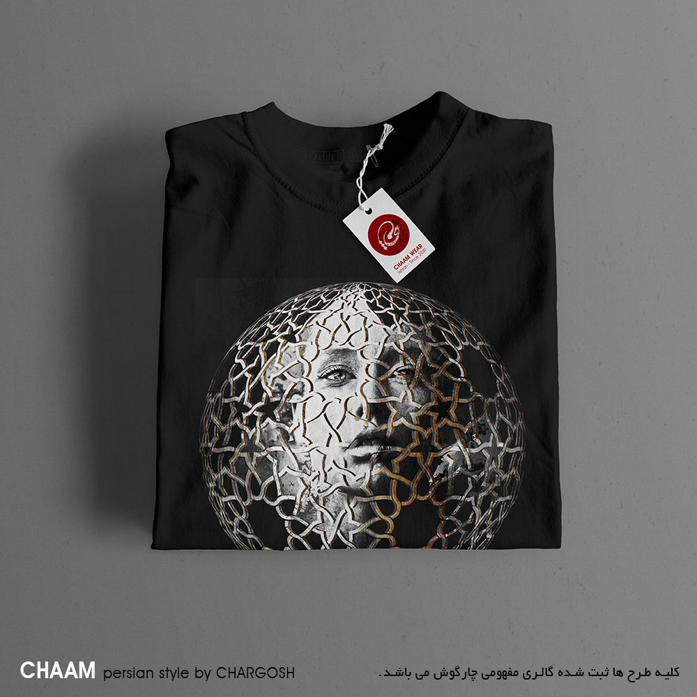 CHAAM persian design black tshirt by chargosh design 2569