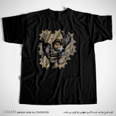 Cham Art T-shirt with miniature lady design and Hatef Isfahani poem, a story of wonder and beauty in Iranian fashion, Cham brand 2743