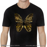 تیشرت طرحدار مردانه هنری یقه گرد پروانه حافظ گویند سنگ لعل شود برند چام 2786