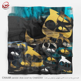 روسری نقاشیخط هنری ایرانی چام با طرح ه در هم از گالری چارگوش 2203