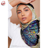 روسری نقاشیخط هنری ایرانی چام با طرح شعر زیبای پروانگی مولانا از گالری چارگوش 2214