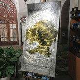 تابلو نیمرخی در میان ابر و قابی بتنی با شعر مولانا از گالری چارگوش مدل  2557