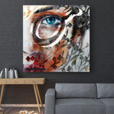 تابلو مدرن چشمان نگار من، آن باغ و بهار من با شعر مولانا اثر گالری چارگوش مدل 2774