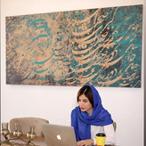 تابلو نقاشی خط روی بوم حاصل دور زندگی با شعر رهی معیری مدل  7537