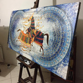 تابلو دو اسب عاشق در آغوش هم با شعر حافظ