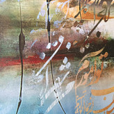 تابلو بوم نقاشیخط مولانا هنری مدرن ایرانی گالری چارگوش مدل 7557