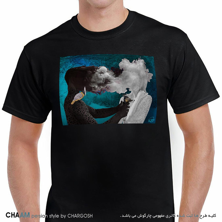 تیشرت مردانه یقه گرد با شعر از دل تو در دل من نکته هاست برند چام 2909