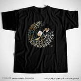 تیشرت مشکی یقه گرد با شعر هو و یـا من هو مولانا برند چام از گالری چارگوش 2933