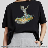 تیشرت زنانه یقه گرد با شعر سمازن عاشق و معشوق حافظ برند چام از گالری چارگوش 2947