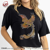 تیشرت زنانه سنتی بیسیک با طرح سیمرغ برند چام از گالری چارگوش 2994